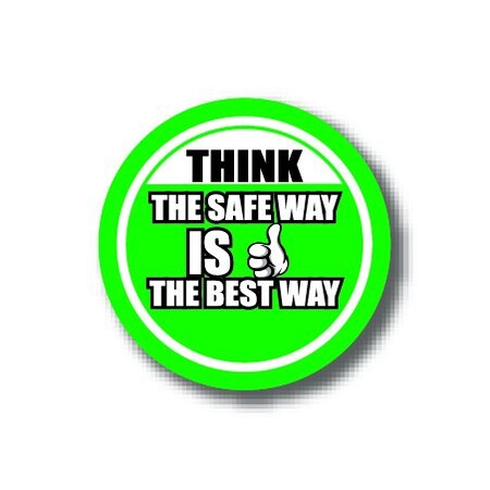 Ergomat 16in CIRCLE SIGNS - Think The Safe Way Is The Best Way DSV-SIGN 256 #0559 -UEN